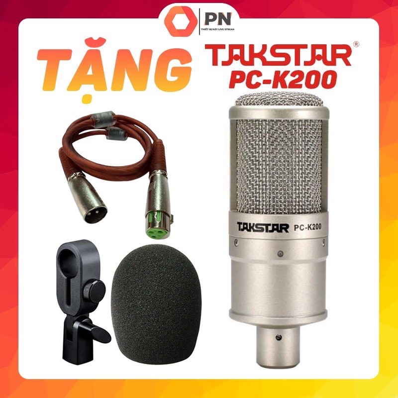 Mic Thu Âm Takstar PC-K200 ⚡FREESHIP⚡ Hàng Chính Hãng  . Tặng Kèm Dây Mic Canon Cao Cấp Dài 3 Mét