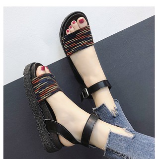Sandal thổ cẩm 4 phân cao cấp (hàng có sẵn, ảnh chụp thật)