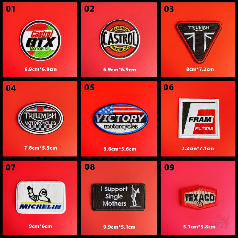 ☸ Miếng Dán Ủi Cho Động Cơ Xe Mô Tô ☸ 1 Miếng Vá Quần Áo Hình Huy Hiệu