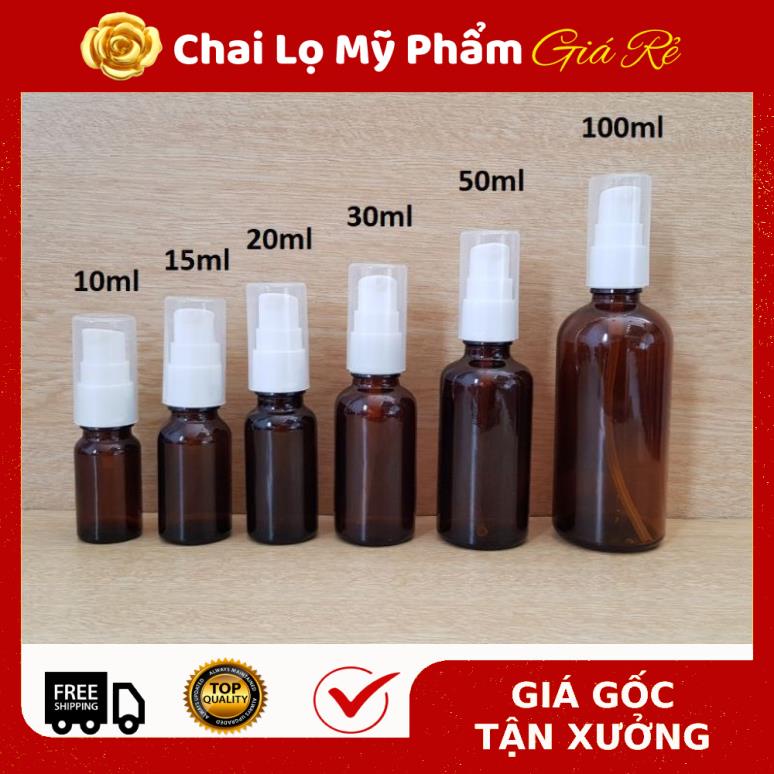 Chai Chiết Mĩ Phẩm ❤ RẺ VÔ ĐỊCH ❤ Chai thủy tinh xịt giọt 15ml,20ml,30ml chiết mỹ phẩm, dầu gội, sữa tắm, serum .