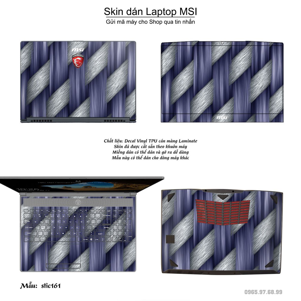 Skin dán Laptop MSI in hình Hoa văn sticker nhiều mẫu 27 (inbox mã máy cho Shop)