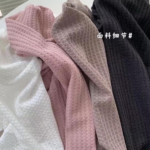 Áo len tăm dài tay cổ khoét U dáng Ulzzang hàng Quảng Châu Lyn Closet A100L