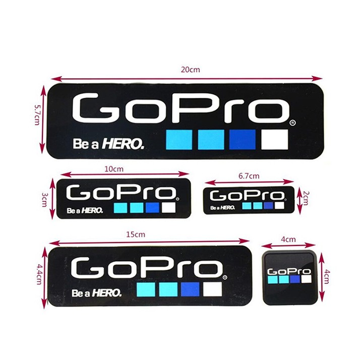 Bộ tem dán Logo GoPro ( Nền đen / Nền trắng )