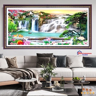 Tranh đính đá phong cảnh lưu thủy sinh tài 1m20 x 60cm