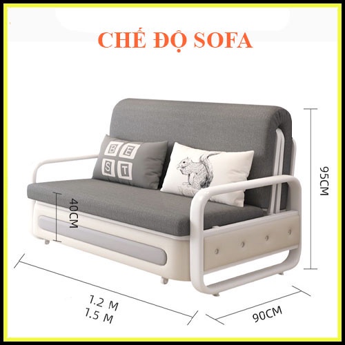 Ghế Giường Đa Năng, Ghế Sofa Giường Thông Minh, Ghế Giường Gấp - Khung Sắt Tĩnh Điện Cao Cấp (tặng kèm 2 gối) | BigBuy360 - bigbuy360.vn