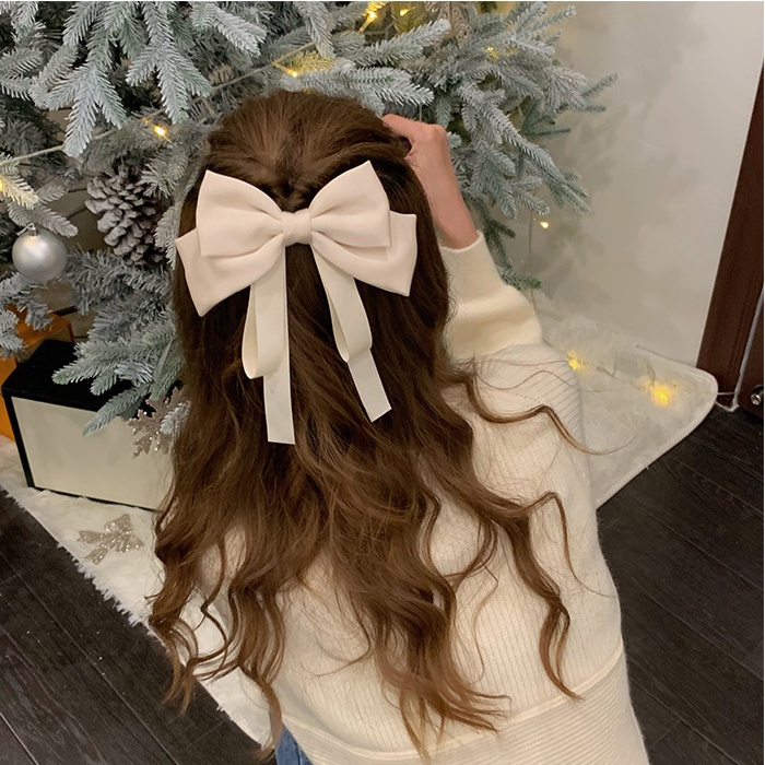 Kẹp tóc Haimeikang trang trí nơ satin thanh lịch xinh xắn