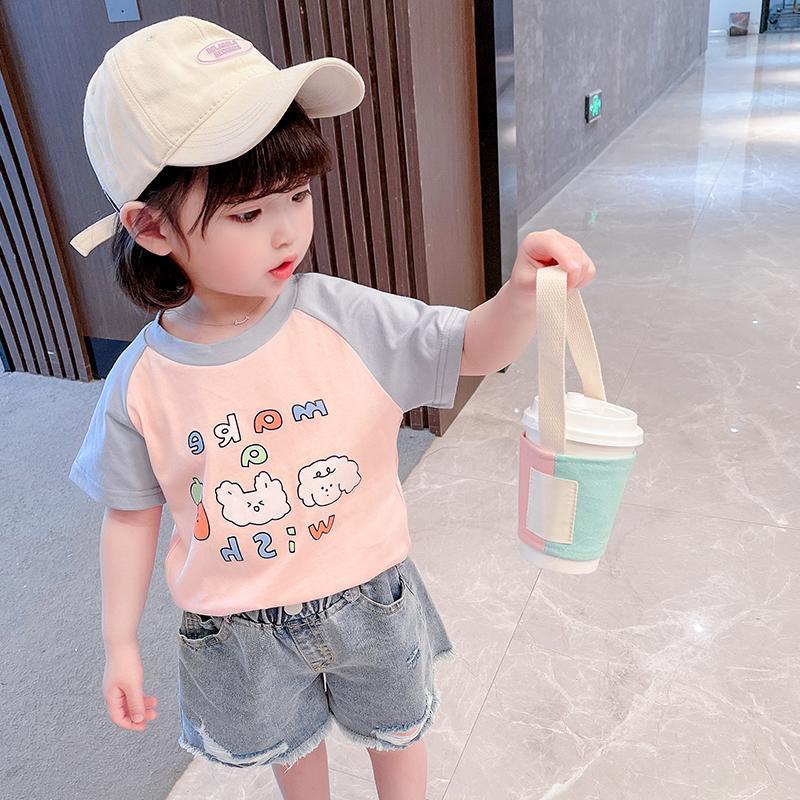 Áo Thun Cotton Tay Ngắn Phong Cách Thời Trang Hàn Nhật Mới 2022 Cho Bé Gái