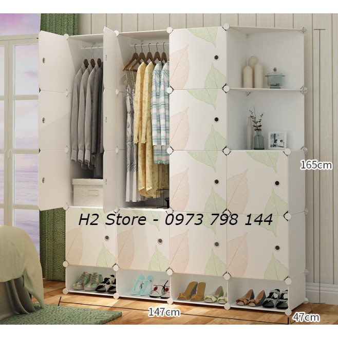 [RẺ NHẤT SHOPEE] TỦ NHỰA LẮP GHÉP 16 Ô + 4 Ô GIÀY (GỒM 2 kệ GÓC) LÁ PHONG SIÊU SANG ĐỂ ĐỒ ĐA NĂNG THÔNG MINH sâu 47cm