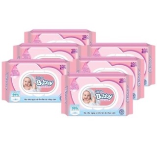 Khăn giấy ướt bobby 100 tờ 5 gói
