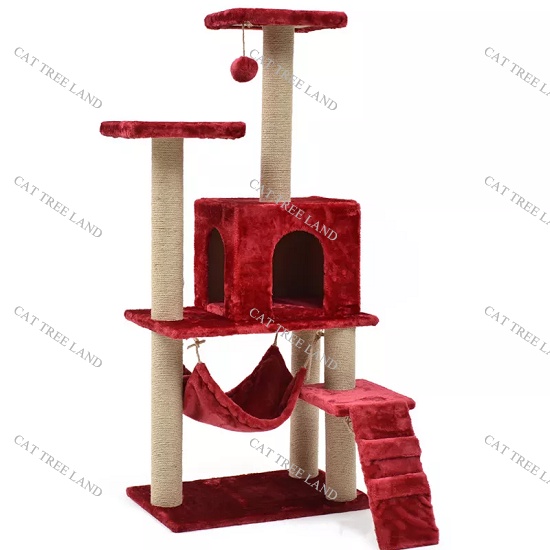 TRỤ CÀO MÓNG  CHO MÈO BẰNG GỖ 530 - NHÀ CÂY CHO MÈO CÀO MÓNG, ĐỒ CHƠI MÀI MÓNG CHÓ MÈO