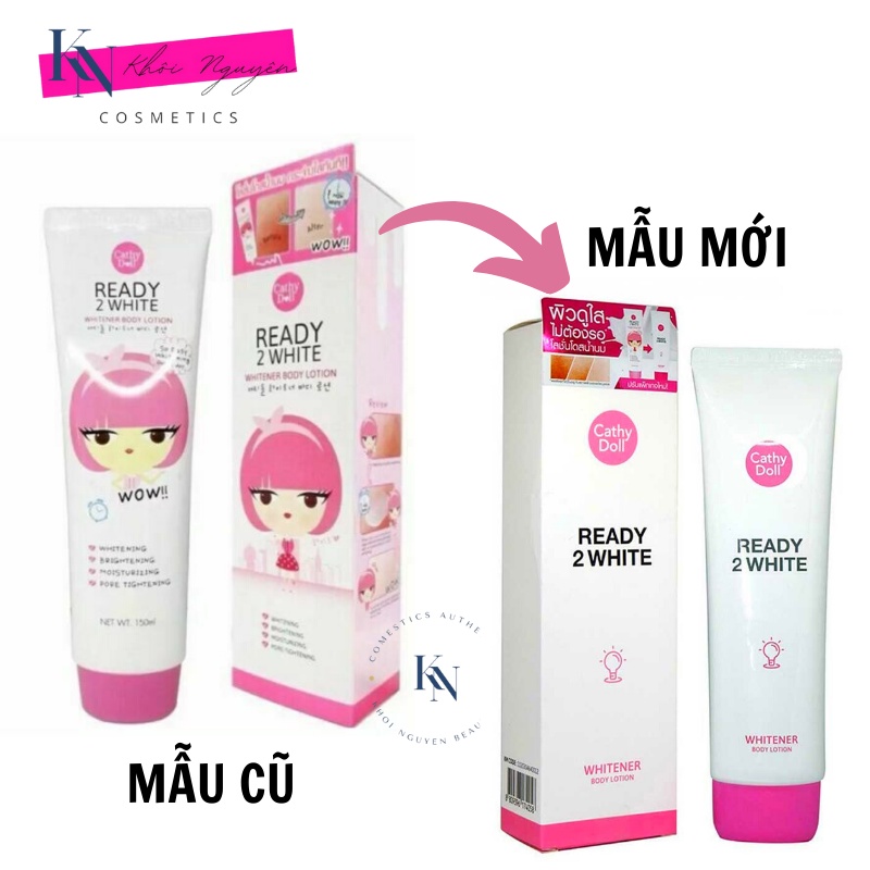 DƯỠNG THỂ READY 2 WHITE WHITENER BODY LOTION KEM DƯỠNG CATHY DOLL TRẮNG DA  BẬT TONE TUÝP 150ml