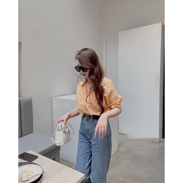 Quần jean ống đứng gấp gấu cạp cao , quần bó ống suông chất đẹp hàng chuẩn by Jeanfangu