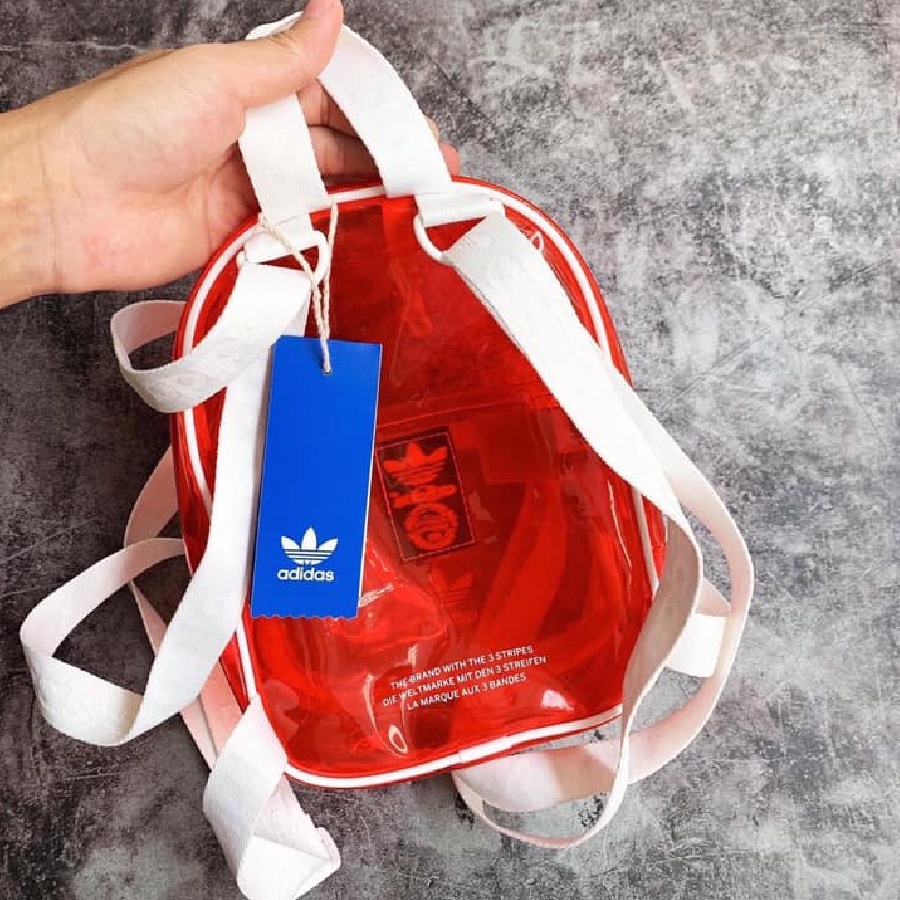 Balo Mini Adidas Đỏ Mazz Red Trong Suốt Full Tag Code