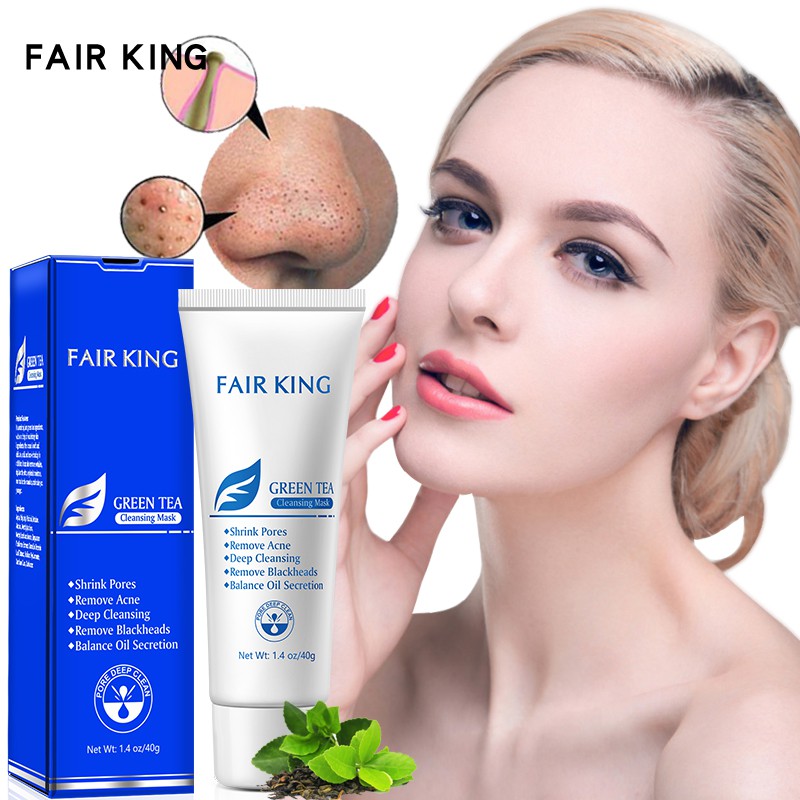 (Hàng Mới Về) Kem Bùn Trà Xanh Fair King Trị Mụn Đầu Đen Kiềm Dầu Làm Trắng Da