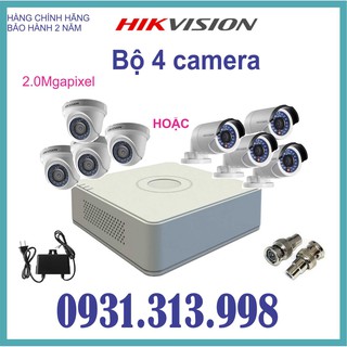 TRỌN BỘ 4 CAMERA HIKVISION 2.0MP DS-2CE56B2-IPF/  DS-2CE16B2-IPF