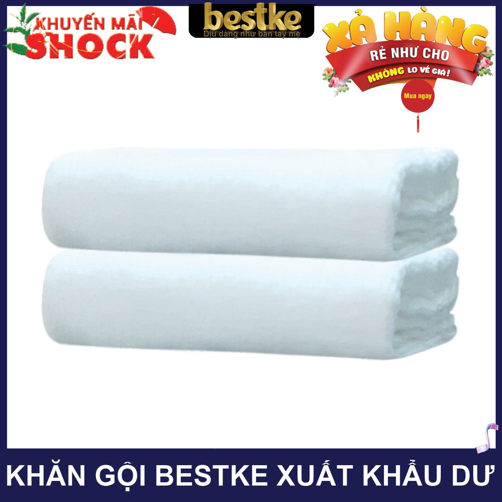 Combo 2 Khăn gội bestke 100% cotton mềm mại và thấm hút white color, Cotton towels, towels manufactu