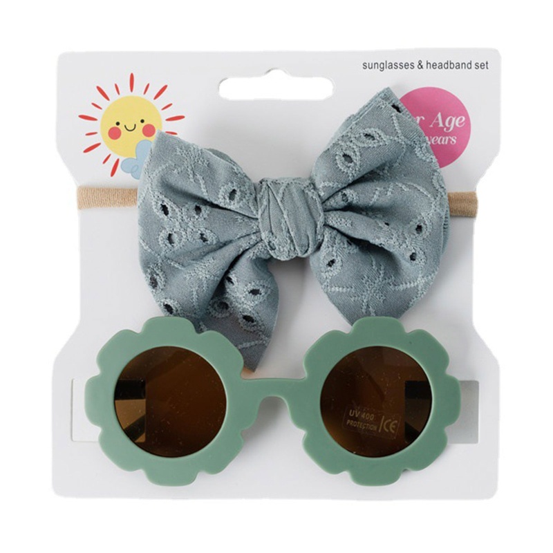 Set 2 Kính Mát Chống Tia UV Trang Trí Nơ Đáng Yêu Dành Cho Các Bé