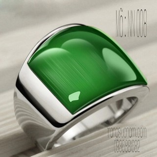 NHẪN NAM ĐÁ MẮT MÈO XANH LÁ