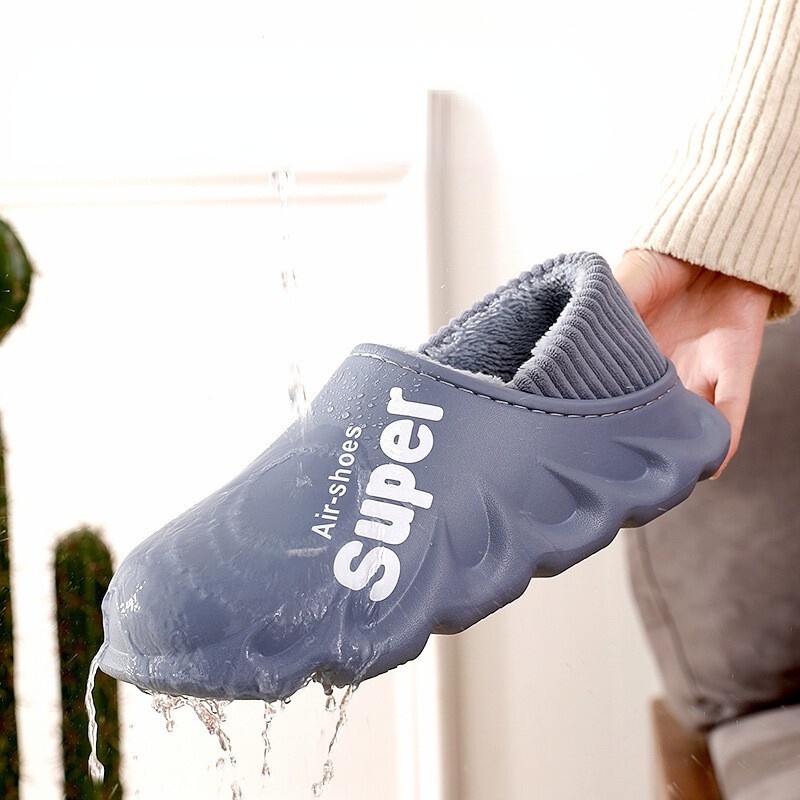 Dép cotton Dày Dặn Chống Trượt Chống Thấm Nước Thời Trang Thu Đông Cho Nam Và Nữ