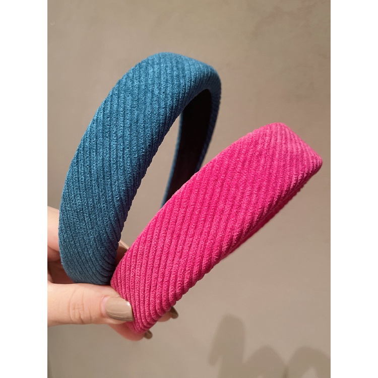 Cài tóc vải nhung màu trơn đơn giản thời trang