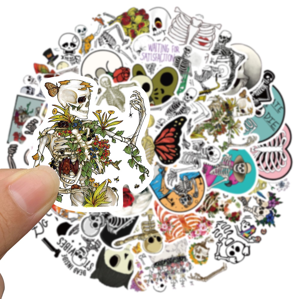 10/50 Miếng Dán Hình Bộ Xương Hoạt Hình Chống Thấm Nước
