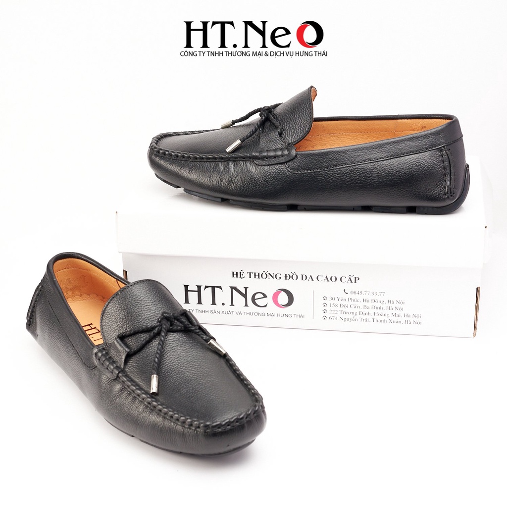 Giày lười da bò HT.NEO Thiết kế từ da nguyên miếng mềm mại, thời trang siêu sành điệu kết hợp cùng nơ dây GM101
