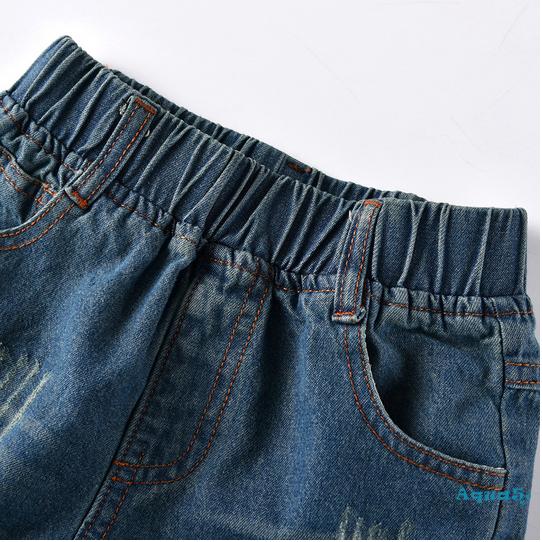 Quần Jeans Dài Lưng Thun Thời Trang Cho Bé Trai