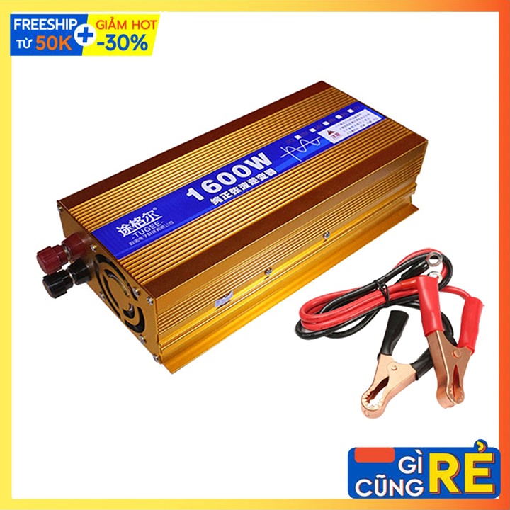 Bộ chuyển đổi điện 12V lên 220V công suất 1600W sin chuẩn