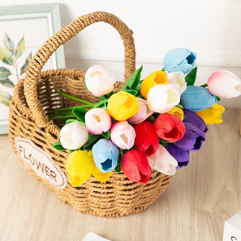 Hoa tulip mini nhân tạo cho trang trí tiệc cưới nhà ở khách sạn sự kiện