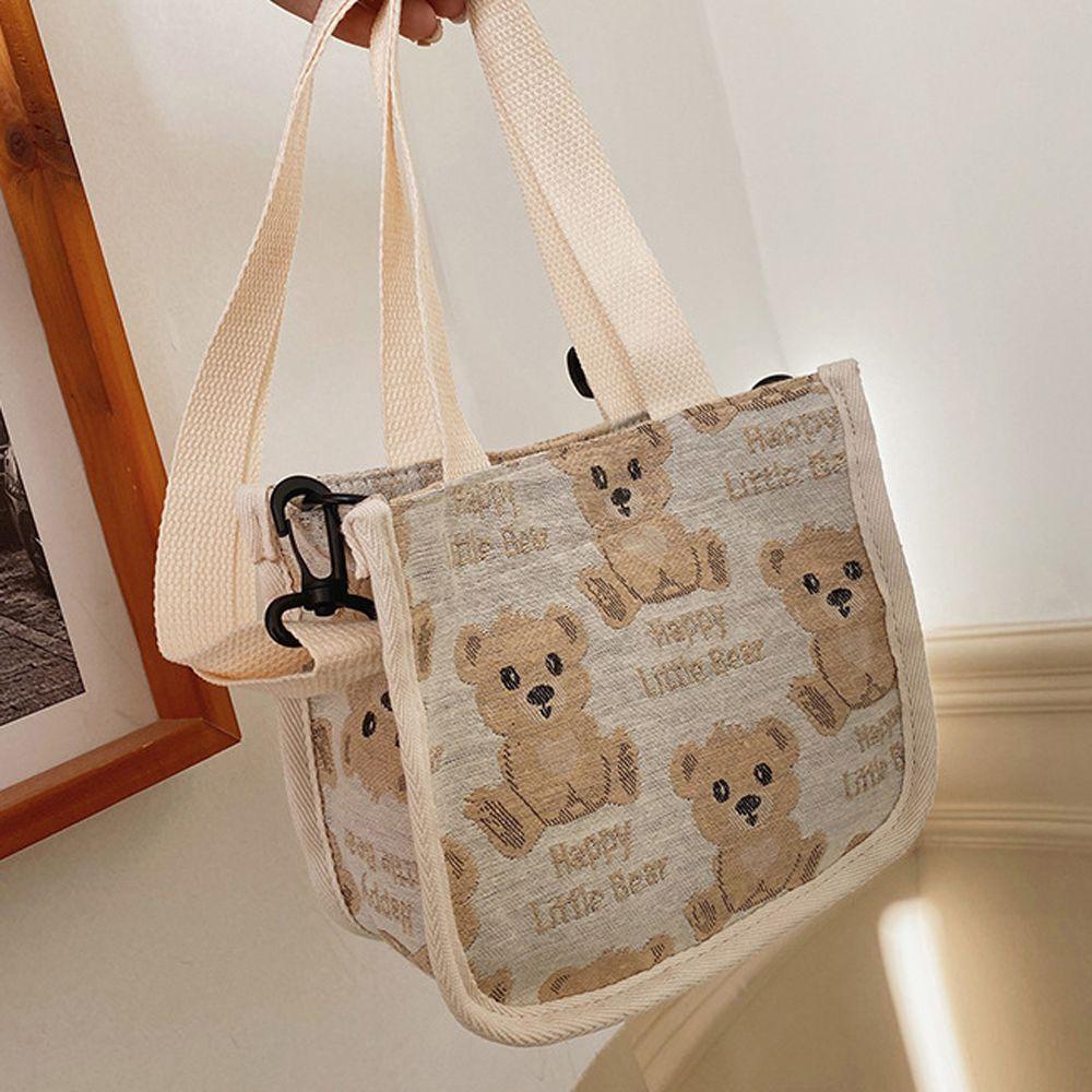Túi Xách Canvas Vuông Họa Tiết Hoạt Hình Cho Nữ