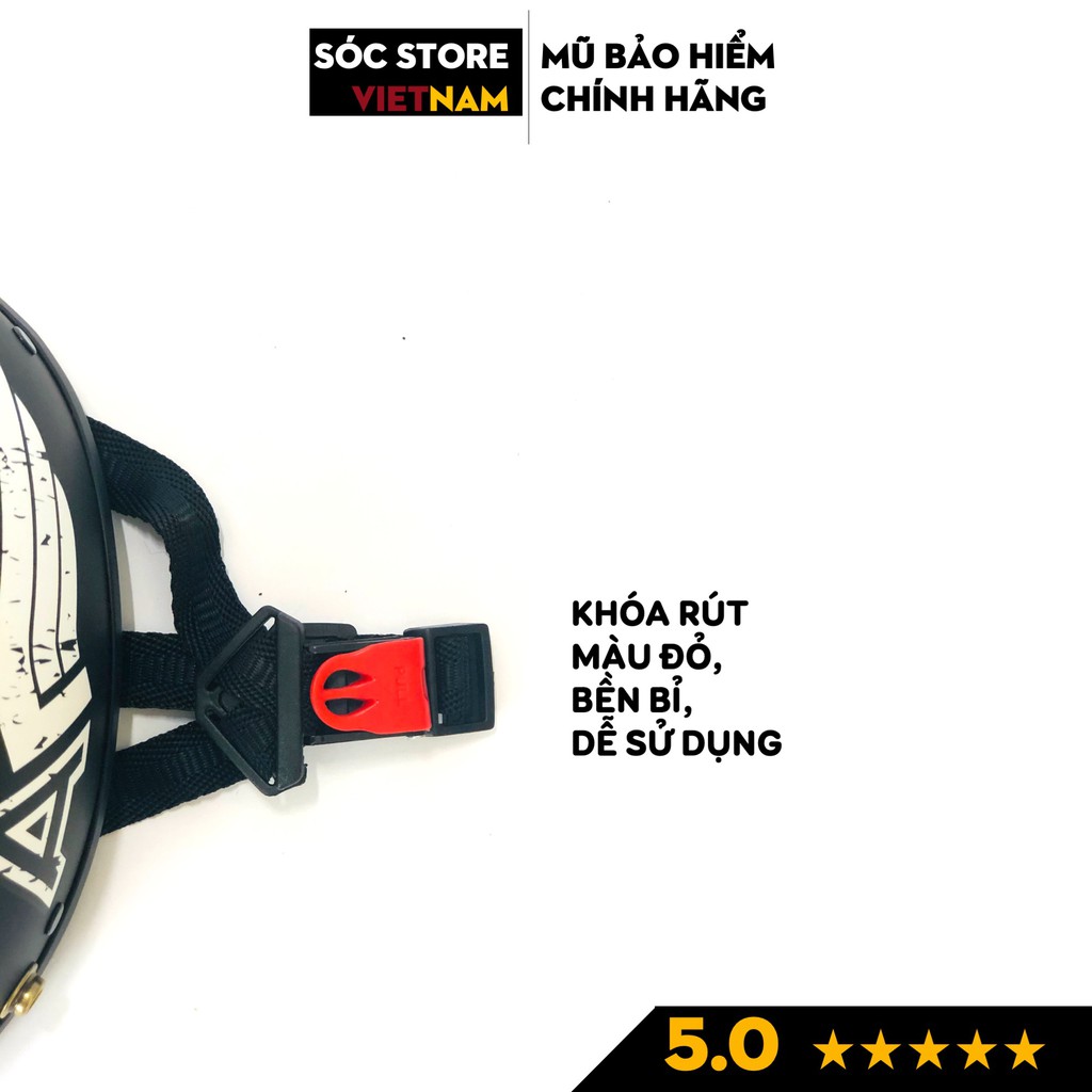 Mũ bảo hiểm nửa đầu chính hãng in hình Iron Man Sóc Store, nón bảo hiểm nam nữ 1 phần 2, kèm kính UV, kính phi công