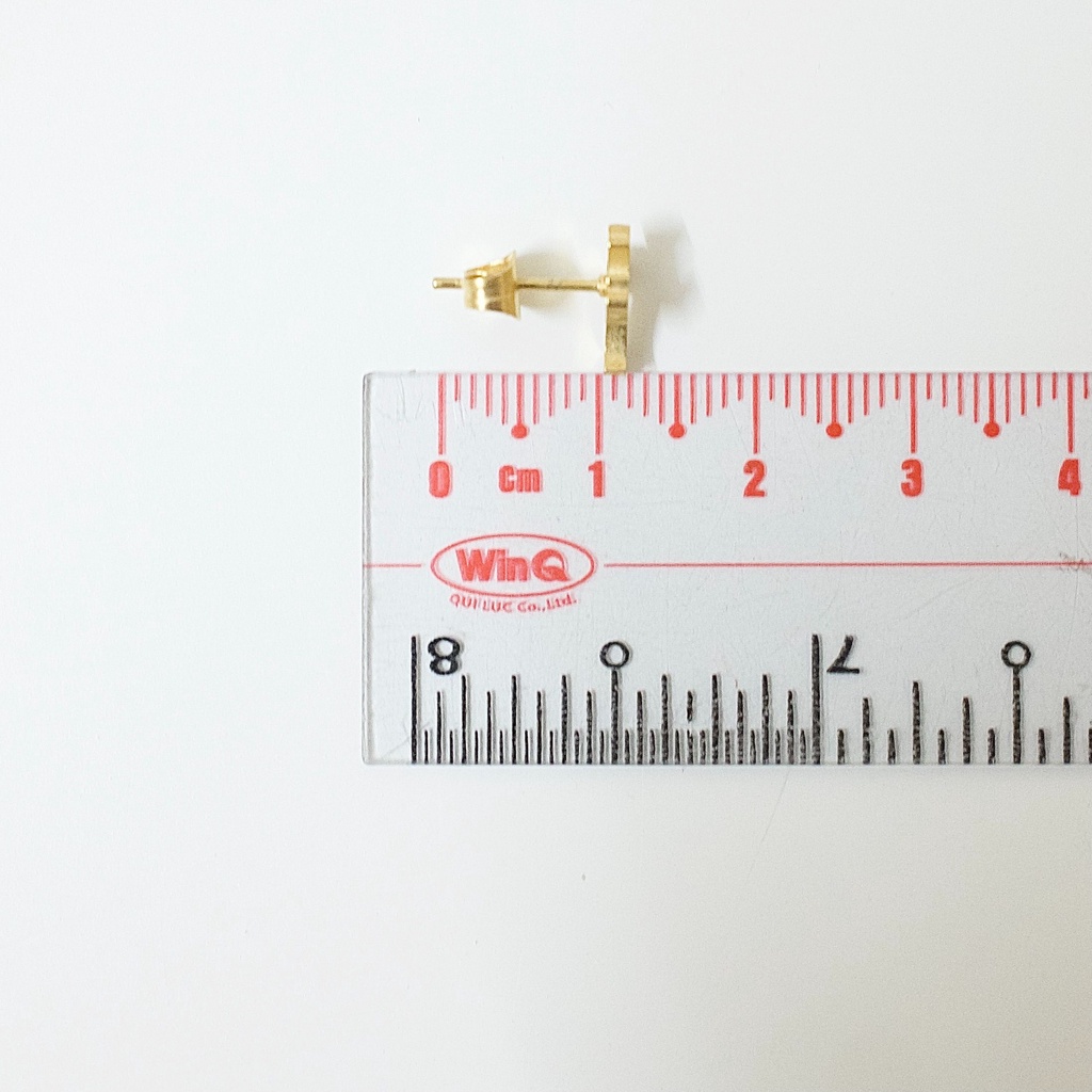 [1 Chiếc] Khuyên Tai Titan Unisex Thánh Giá Vàng Đuôi Gài Không Gỉ Sét Không Ngứa Bông Tai Julies Box 66