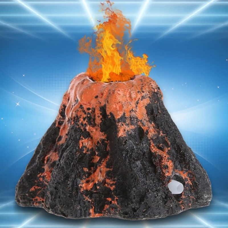 Núi Lửa Phun Bọt Khí Bằng Nhựa Resin Trang Trí Bể Cá