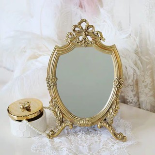 Gương trổ viền vàng Cổ điển [MICI DECOR] Gương để bàn, trang trí, bàn trang điểm