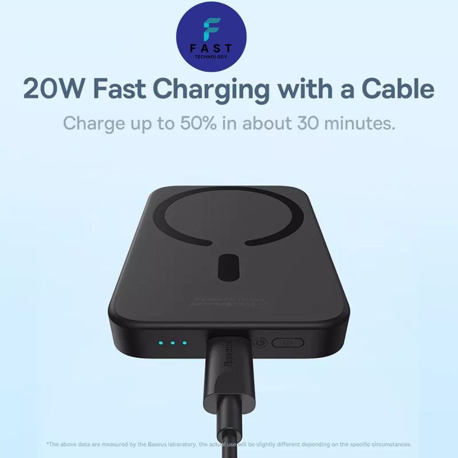 Pin Sạc Dự Phòng Không Dây Tích Hợp Nam Châm Baseus Wireless 10.000mAh 20W Bảo hành 12 tháng