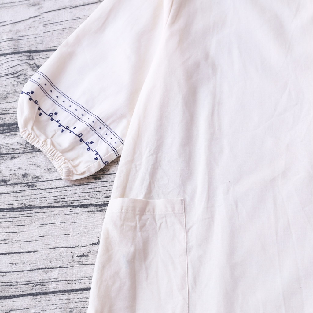 ÁO VÁY TAY BỒNG THÊU HOA