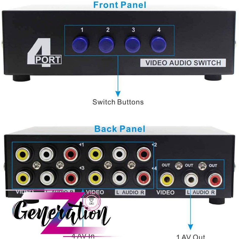 Bộ gộp tín hiệu AV (Video & Audio) 4 ra 1 cổng MT-431AV - SWITCH AV/DVD 4-1 VIDEO AUDIO MT-VIKI (MT-431)