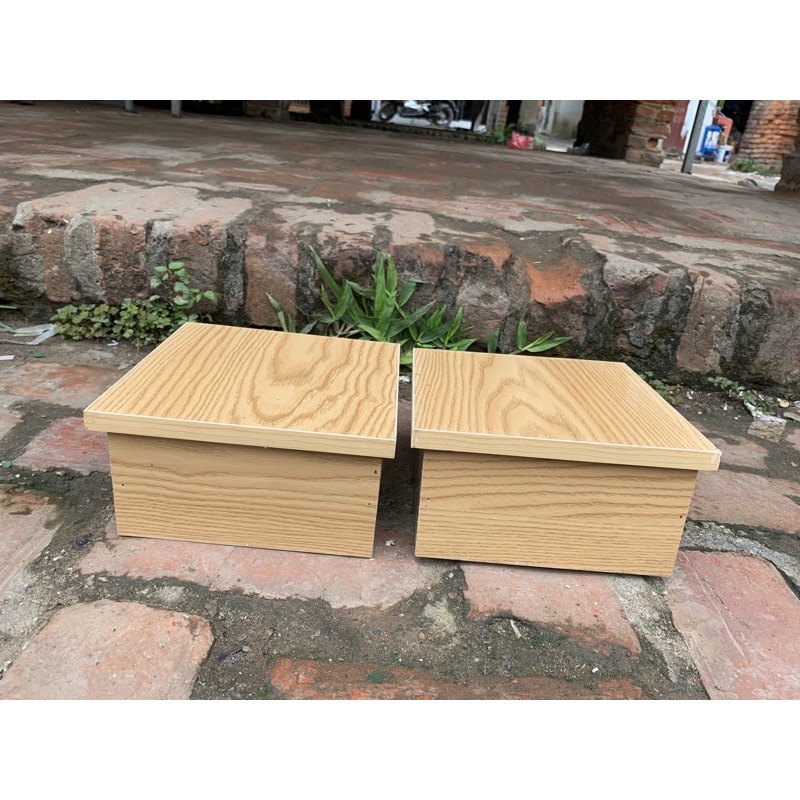 Đôn Kê Gỗ Vuông Màu Vàng, Đôn Gỗ Kê Tượng Màu Vàng