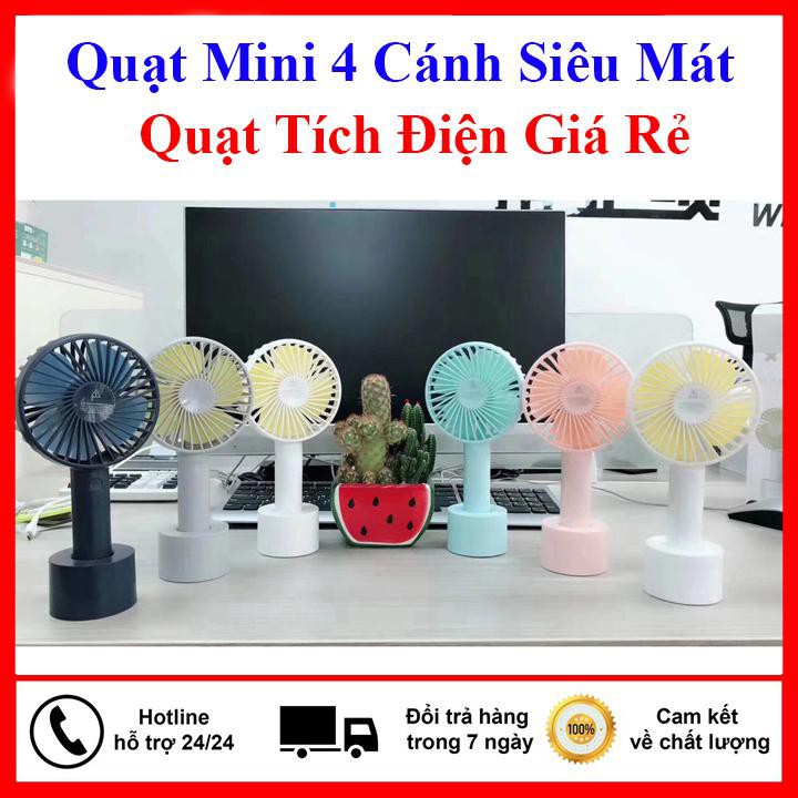 Quạt Mini Fan Có Pin Sạc Cầm Tay Tuỳ Chỉnh 3 Cấp Độ Siêu Mát Hàn Quốc(Nhiều Màu)