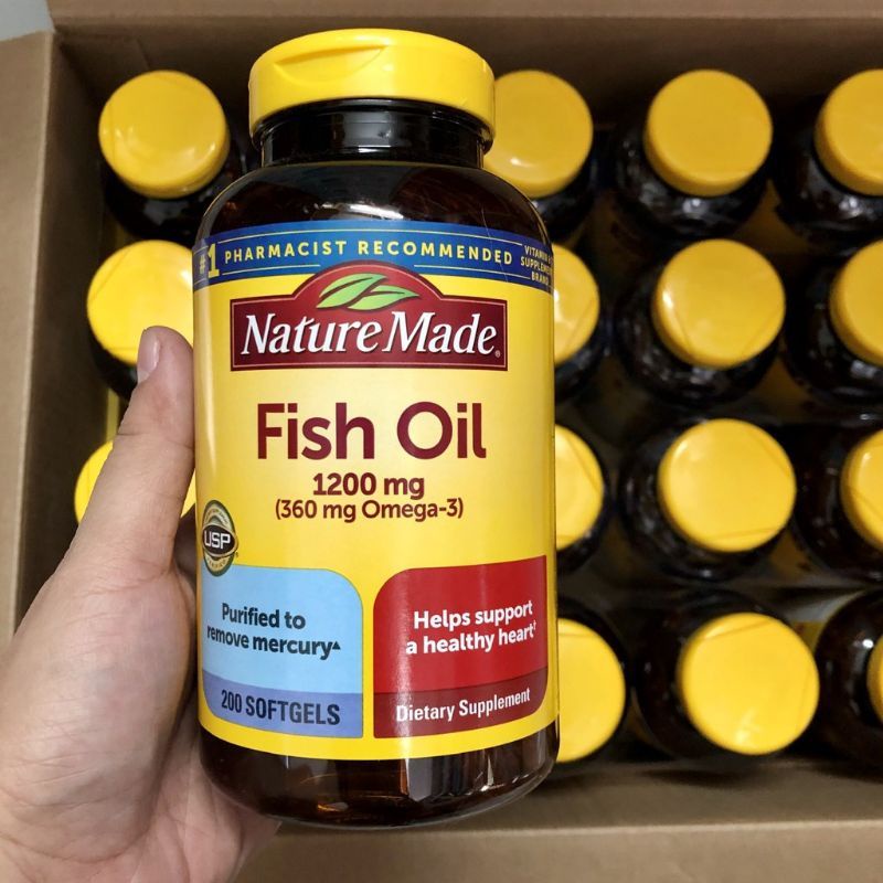 Viên Uống Dầu Cá Nature Made FISH OIL, hỗ trợ sức khỏe tim mạch, 200 viên