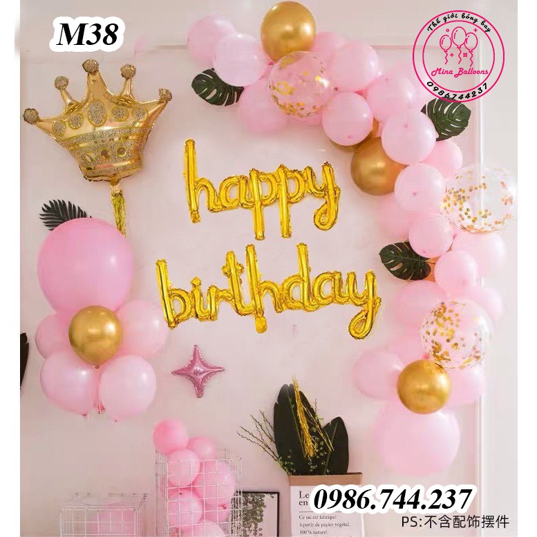 Set Bóng Trang Trí Sinh Nhật Kiểu Chữ Happy Birthday Liền