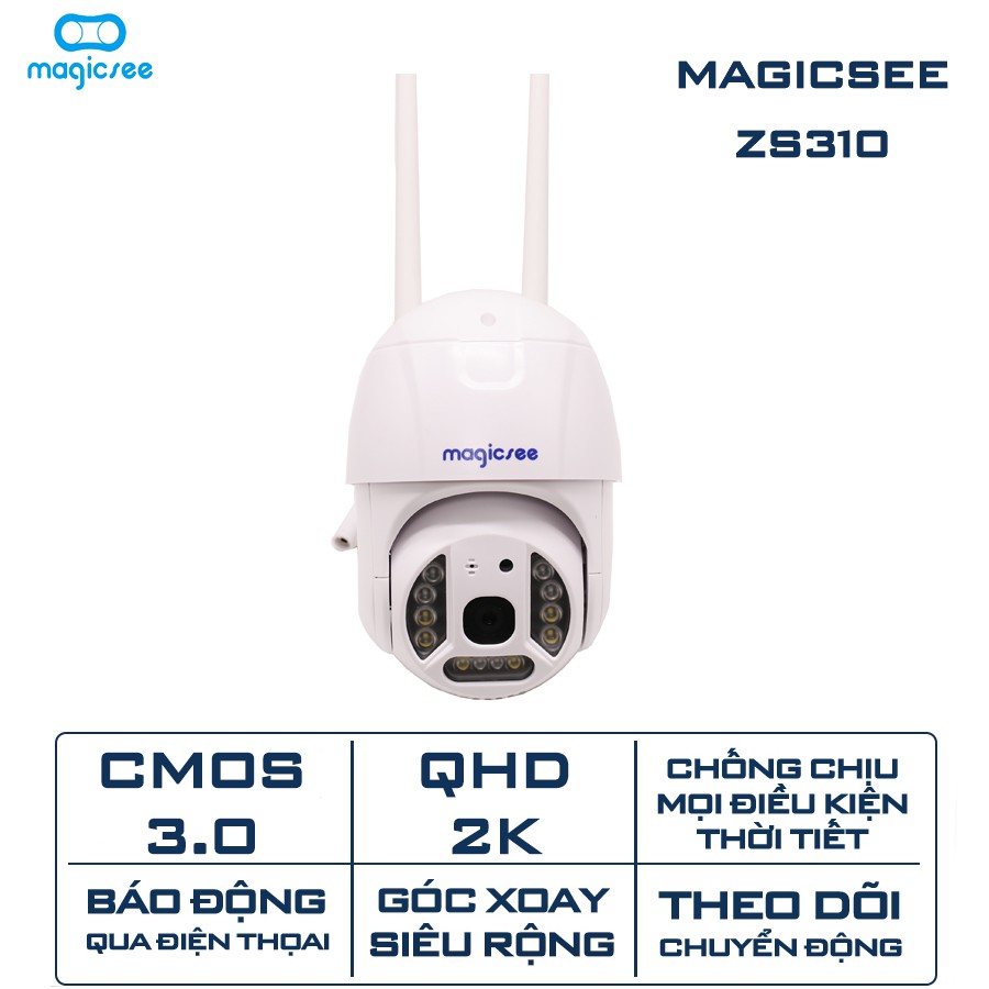 [ Camera giám sát ] Camera giám sát ngoài trời không dây wifi Magicsee ZS310 - Độ phân giải 2K - AI | WebRaoVat - webraovat.net.vn