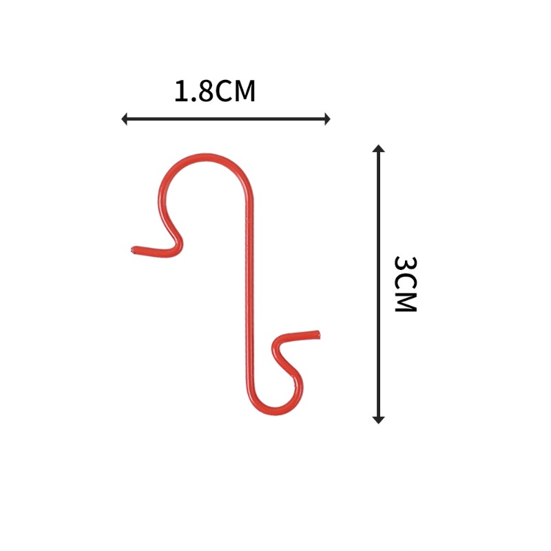 Set 50 Móc Treo Đồ Hình Chữ S Bằng Kim Loại Trang Trí Cây Thông Giáng Sinh / Năm Mới