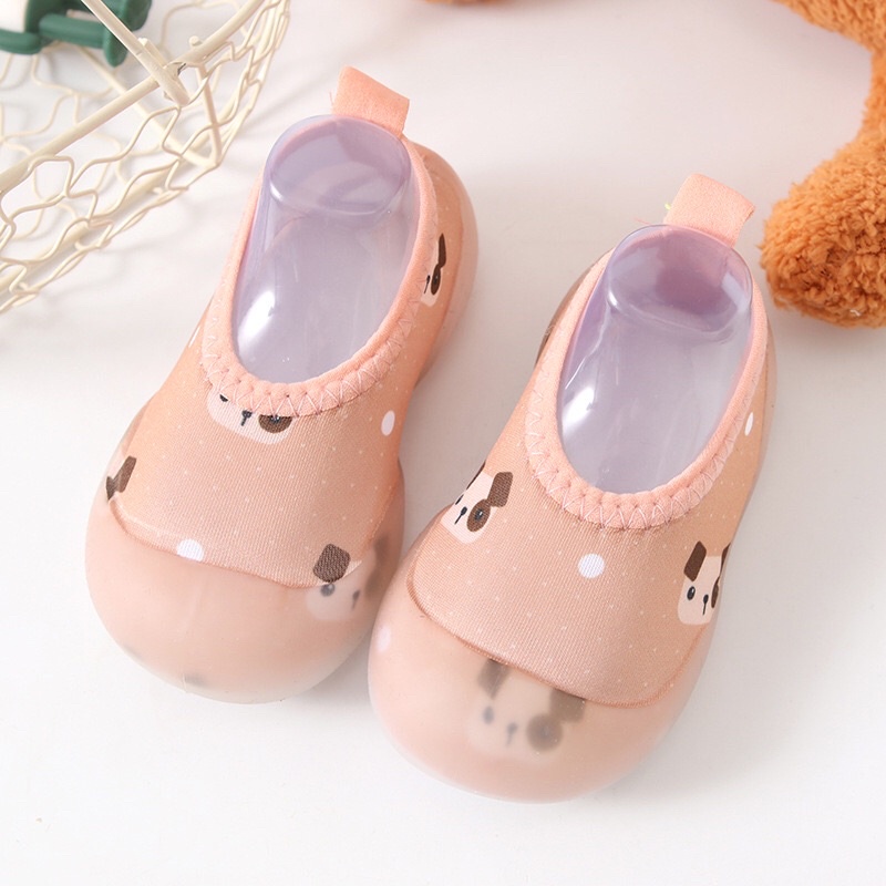 Giày tập đi bún hoạt hình chống trơn trượt siêu mềm cho bé trai bé gái