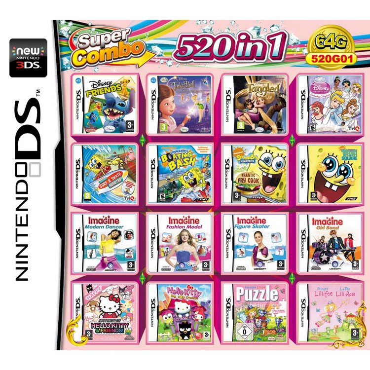 Bộ thẻ trò chơi cổ điển cho máy chơi game Nintendo Ds 3d