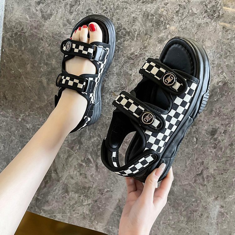 (LOẠI 1) Sandal nữ Kẻ caro đế 3cm siêu xinh