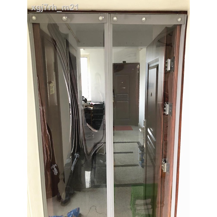 ❄ ☢ ☎❍Rèm cửa từ tính tự mồi không có lỗ đục, nhựa PVC trong suốt ngăn điều hòa khí chống gió, bụi và hút cặp n