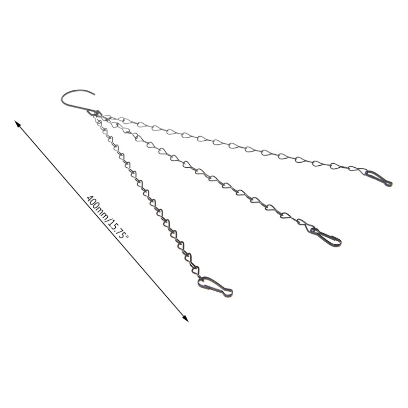 Dây xích treo chậu hoa 3 điểm bằng sắt tiện dụng cho sân vườn
