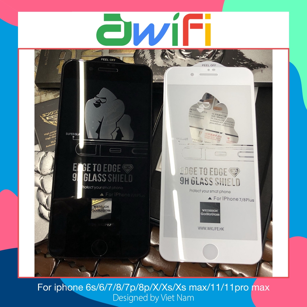 Kính cường lực iphone Kingkong 3D chính hãng 6/6s/6 plus/7/8/7plus/8plus/x/xs/xsmax/11/11promax - Awifi Case D4-4 | BigBuy360 - bigbuy360.vn