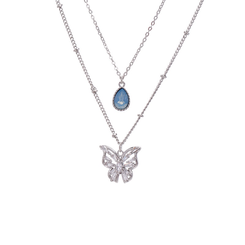 Set 2 Vòng cổ Mặt Bướm Đính Đá Thời Trang